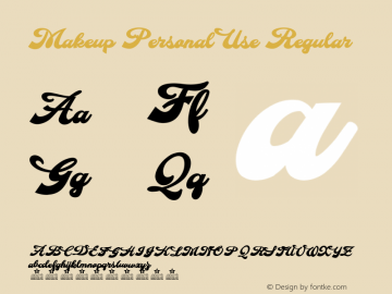 Makeup Personal Use Regular Version 1.000 Font Sample