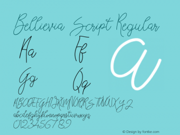 Bellievia Script Version 1.00;October 14, 2018;FontCreator 11.5.0.2422 64-bit图片样张