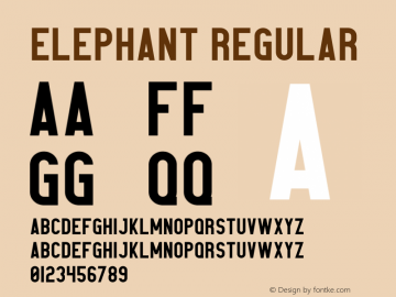 Elephant Version 1.002;Fontself Maker 3.0.0-3 Font Sample