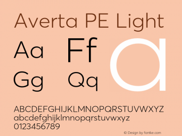 AvertaPE-Light Version 1.008 Font Sample