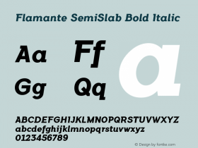 FlamanteSemiSlabBoldItalic Version Pro 1.488图片样张