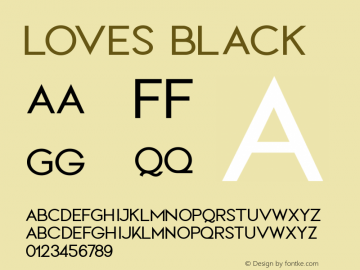 LOVES BLACK Version 1.00;October 15, 2018;FontCreator 11.5.0.2427 64-bit;YWFTv17图片样张