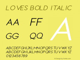 LOVES-BOLDITALIC Version 1.00;October 15, 2018;FontCreator 11.5.0.2427 64-bit;YWFTv17 Font Sample