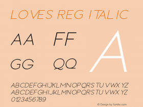 LOVES REG ITALIC Version 1.00;October 15, 2018;FontCreator 11.5.0.2427 64-bit;YWFTv17 Font Sample