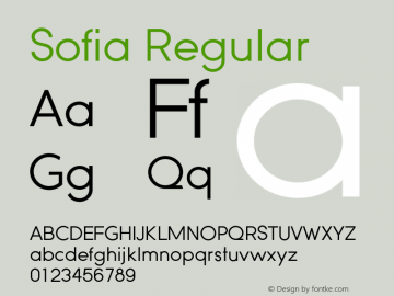 Sofia-Regular Version 001.001 Font Sample