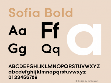 Sofia-Bold Version 001.001 Font Sample