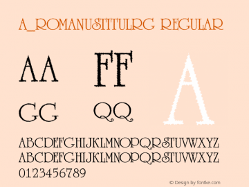 a_RomanusTitulRg Regular Macromedia Fontographer 4.1 25.11.97图片样张