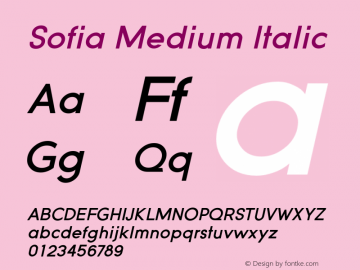 Sofia-MediumItalic Version 001.002 Font Sample