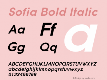 Sofia-BoldItalic Version 001.002 Font Sample