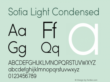 Sofia-LightCondensed Version 001.902 Font Sample