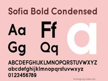 Sofia-BoldCondensed Version 001.902 Font Sample