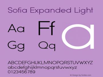 Sofia-LightExpanded Version 001.902 Font Sample