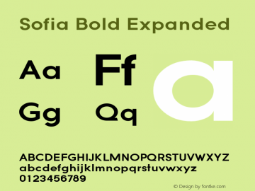 Sofia-BoldExpanded Version 001.902 Font Sample