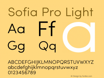 SofiaPro-Light Version 002.001 Font Sample