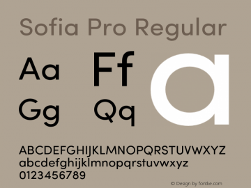 SofiaPro-Regular Version 002.001 Font Sample