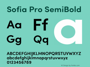 SofiaPro-SemiBold Version 002.001 Font Sample
