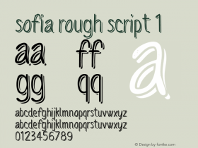 SofiaRoughScript-One Version 001.001E Font Sample