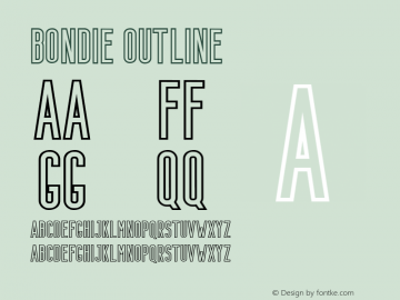 Bondie-Outline 1.000 Font Sample