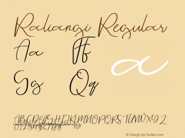 Raliangi Version 1.00;September 8, 2018;FontCreator 11.5.0.2422 64-bit Font Sample