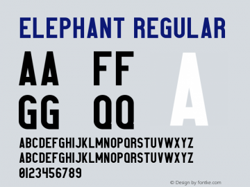 Elephant Version 1.002;Fontself Maker 3.0.0-3 Font Sample