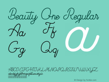 Beauty One Version 1.004;Fontself Maker 3.0.2 Font Sample