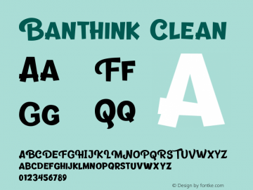 Banthink Clean Version 1.00;October 21, 2018;FontCreator 11.5.0.2427 64-bit图片样张