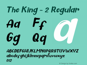 The King - 2 Version 1.00;October 21, 2018;FontCreator 11.5.0.2427 32-bit图片样张