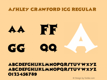 Ashley Crawford ICG Macromedia Fontographer 4.1.3 24/09/1997 Font Sample