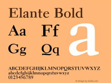 Elante Bold Version 1.0图片样张