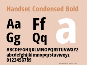 Handset Condensed Bold Version 1.00 Font Sample