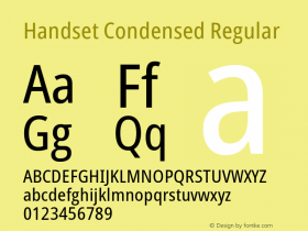 Handset Condensed Version 1.00 Font Sample