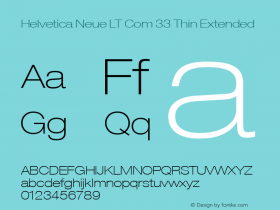Helvetica Neue LT Com 33 Thin Extended Version 1.20图片样张
