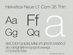 Helvetica Neue LT Com 35 Thin Version 2.30图片样张