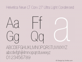 Helvetica Neue LT Com 27 Ultra Light Condensed Version 2.30图片样张