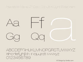 Helvetica Neue LT Com 23 Ultra Light Extended Version 2.20图片样张