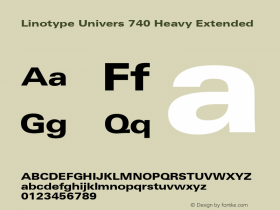 Linotype Univers 740 Heavy Extended Version 1.31图片样张