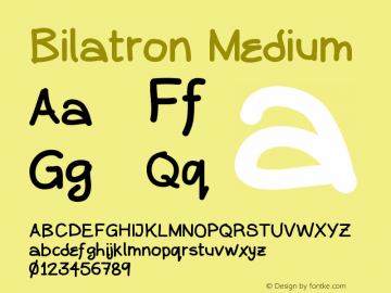 Bilatron Medium Version 001.000 Font Sample