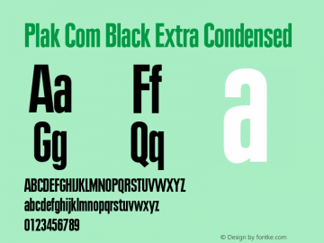 Plak Com Black Extra Condensed Version 1.01图片样张