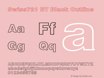 Swiss 721 Black Outline Version 4.00 Font Sample
