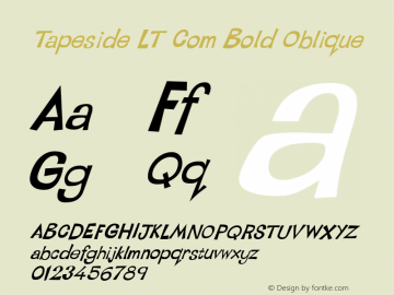 Tapeside LT Com Bold Oblique Version 2.01图片样张