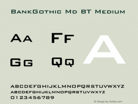 BankGothic Md BT Medium Version 1.01 emb4-OT图片样张