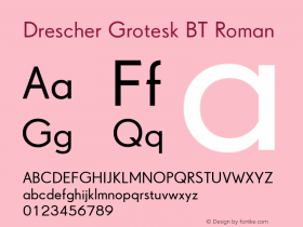 Drescher Grotesk BT Roman Version 1.01 emb4-OT Font Sample