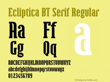 Ecliptica BT Serif Version 1.00图片样张