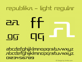 Republika - Light Regular Version 1.0; 2000; Font Sample