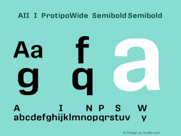 MAIIXI+ProtipoWide-Semibold Version 1.0 Font Sample