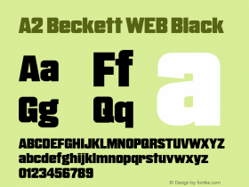 A2 Beckett Black Version 2.002;PS 2.2;hotconv 1.0.88;makeotf.lib2.5.647800; ttfautohint (v1.4) Font Sample