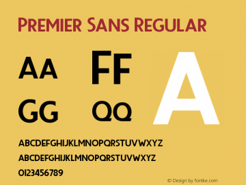 Premier Sans Version 1.000 Font Sample