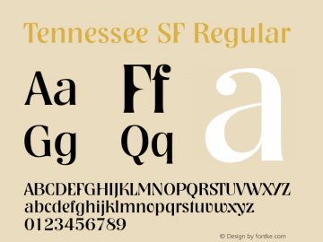 Tennessee SF Regular Altsys Fontographer 3.5  9/23/93 Font Sample