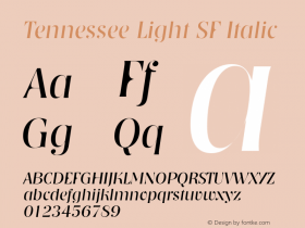 Tennessee Light SF Italic Altsys Fontographer 3.5  13.05.1994图片样张