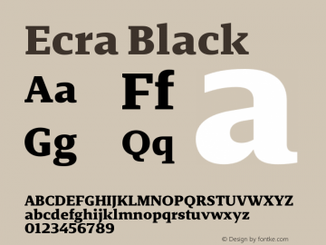 Ecra Black Version 1.001;PS 001.001;hotconv 1.0.70;makeotf.lib2.5.58329图片样张